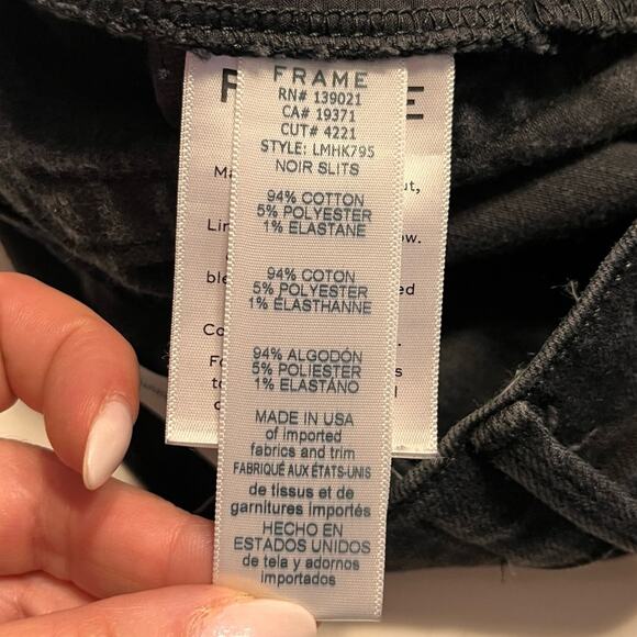 Frame Men’s L’Homme Skinny Jeans in Noir Slits Size 31 - Picture 9 of 12